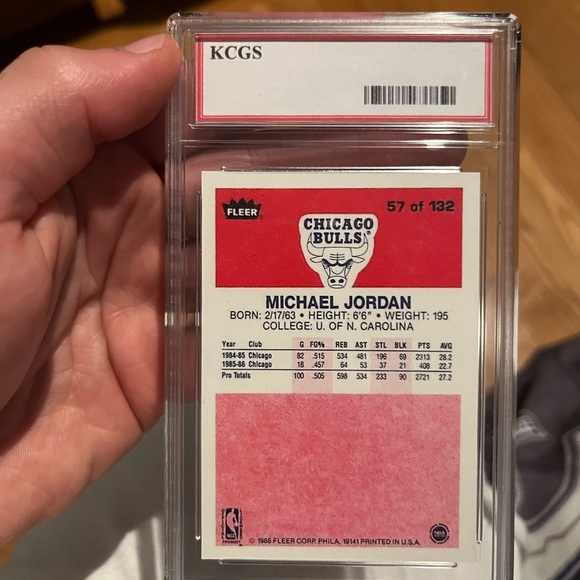 Micheal Jordan rookie fleer 1986 mint 10 - Picture 2 of 2